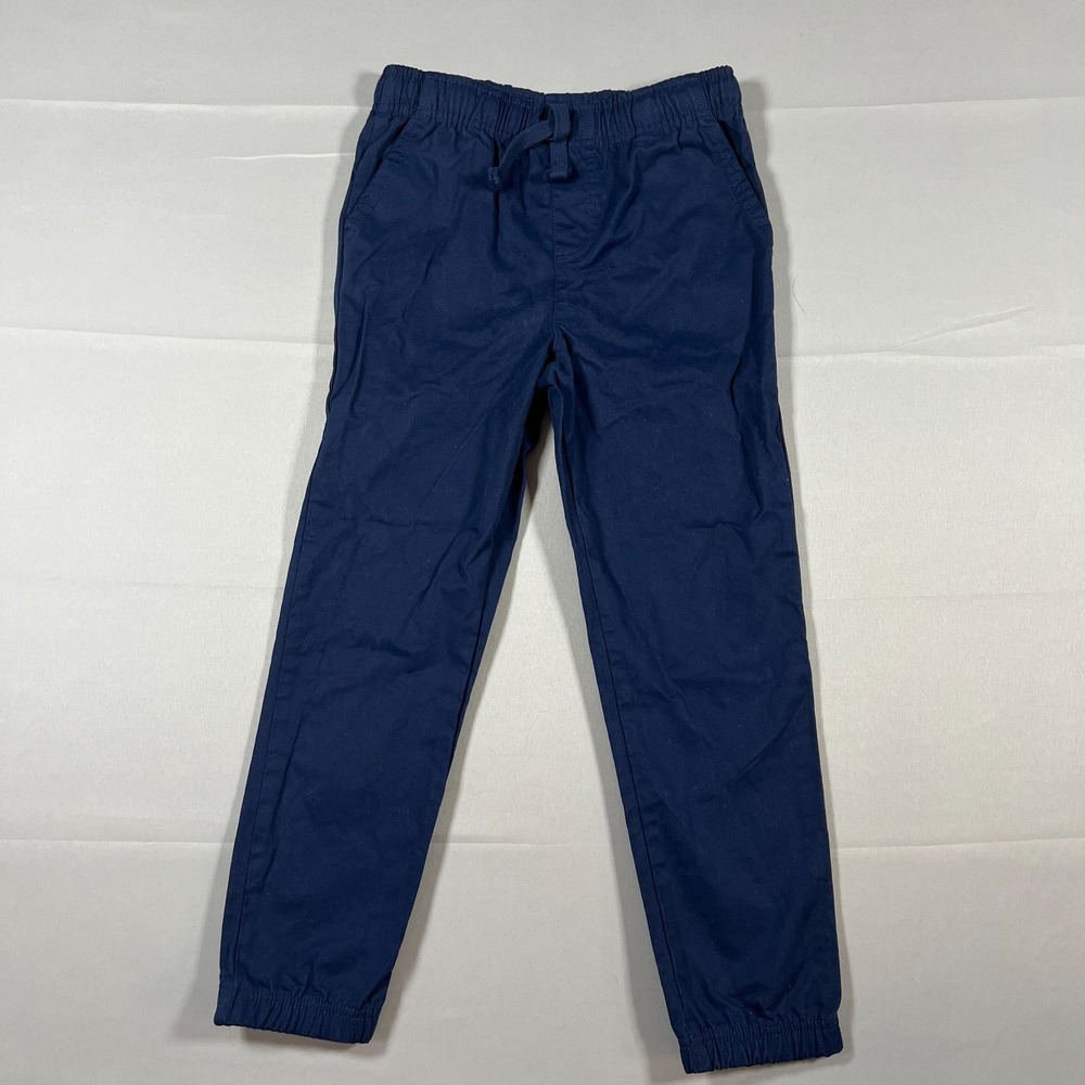 Tommy Bahama Jogger Pants Kids M 7-8 Navy Cotton Stretch Elastic Waistband Taper